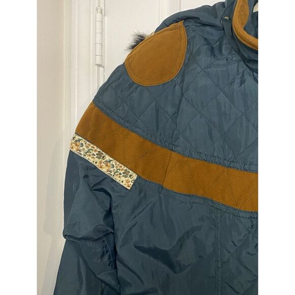 Vintage Julia Michaels Ski Jacket Winter Coat Hood Fur Trim Floral Y2K 90s - Picture 7 of 16
